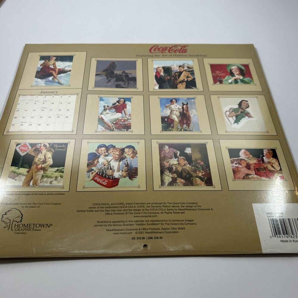 2008 Coca‎ Cola 16 Month Calendar Featuring Art by Haddon Sundblom Sealed NEW - Picture 3 of 9